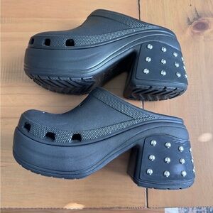 Black Studded Platform Clogs